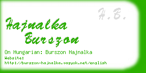 hajnalka burszon business card